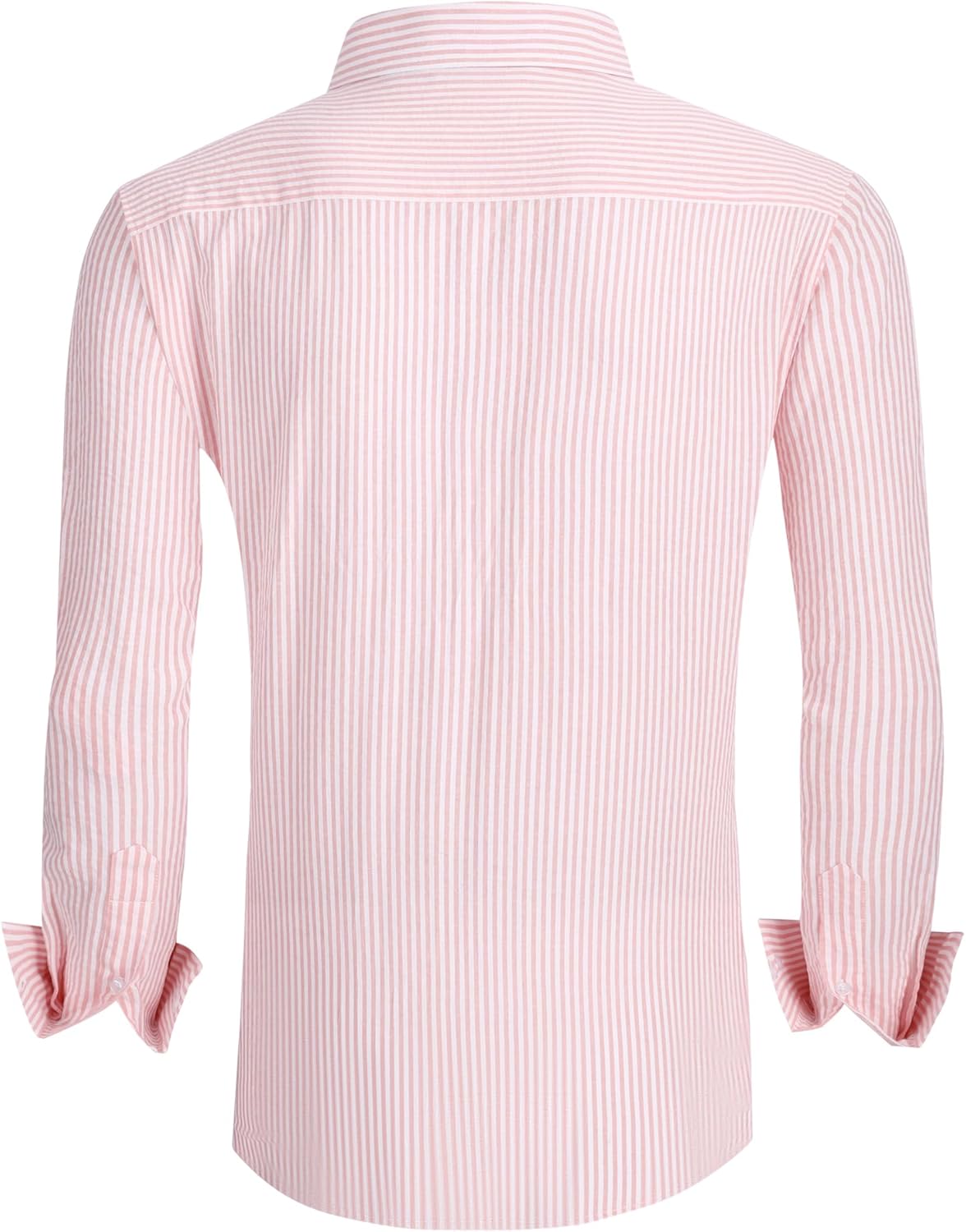 Alex Vando Mens Seersucker Dress Shirts Striped Business Casual Cotton Shirts for Men