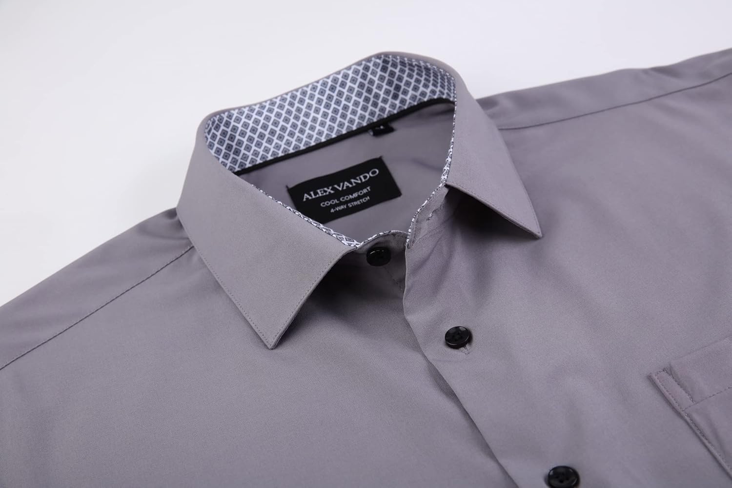 Alex Vando Mens Dress Shirts Regular Fit Long Sleeve Stretch Business Dress Shirts for Men