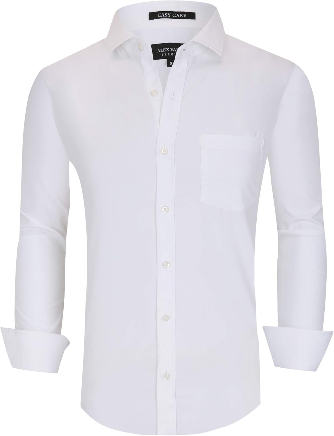 Alex Vando Mens Bamboo Dress Shirts Wrinkle Free Regular Fit Stretch Button Down Shirt