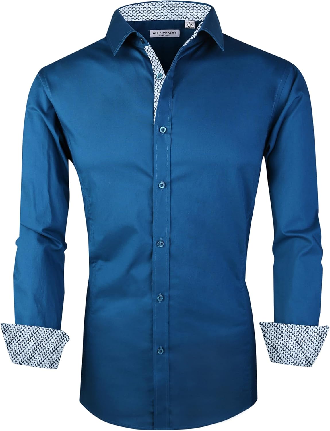 Alex Vando  Sleeve Stretch Business Dress Shirts for Men