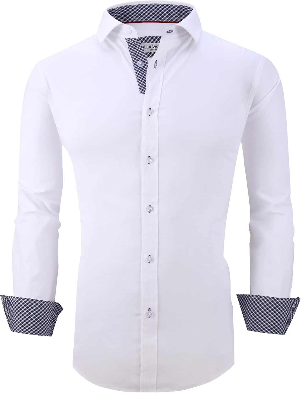 Alex Vando Mens Dress Shirts Regular Fit Long Sleeve Stretch Business Dress Shirts for Men