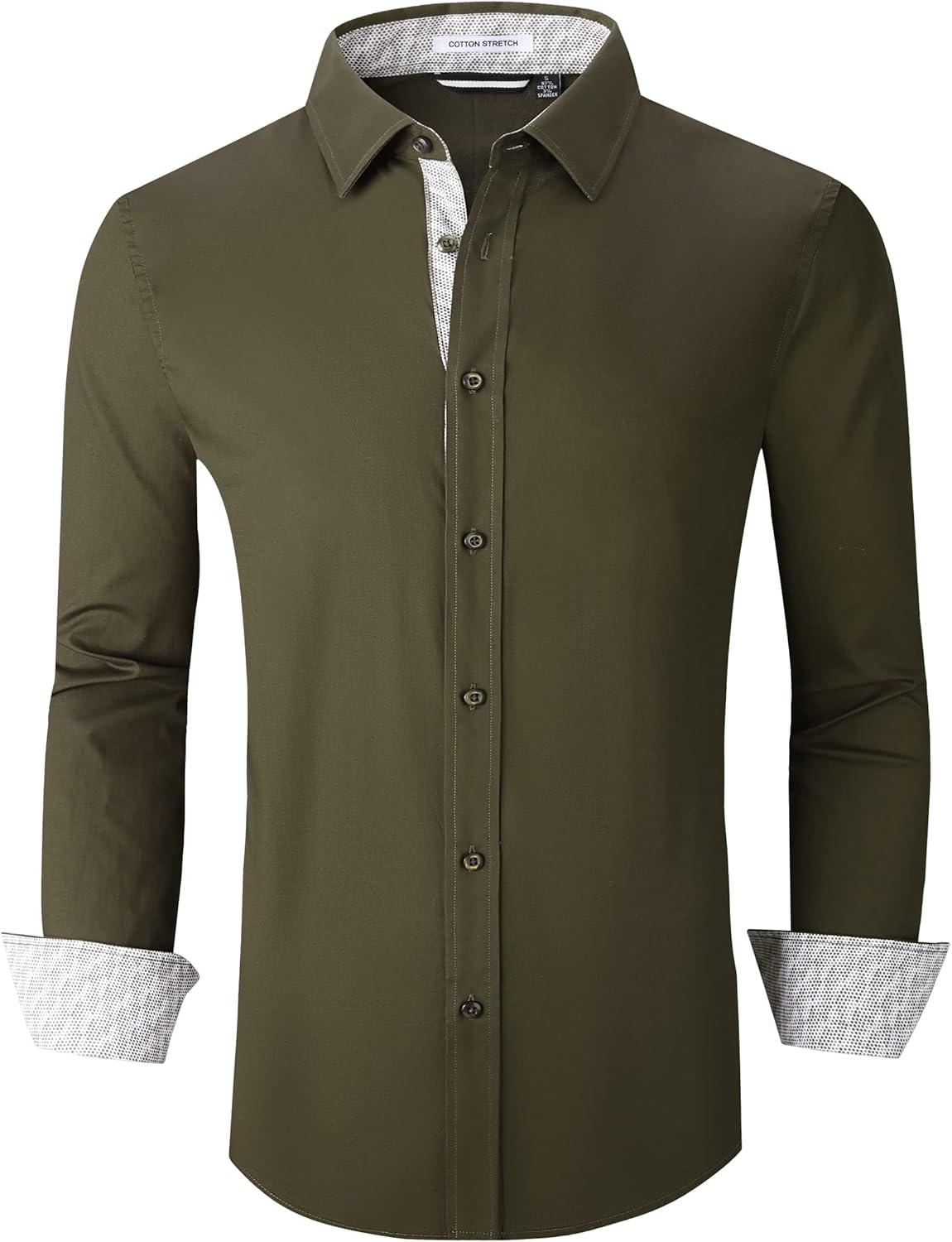 Alex Vando Mens Dress Shirts Regular Fit Long Sleeve Stretch Business Dress Shirts for Men