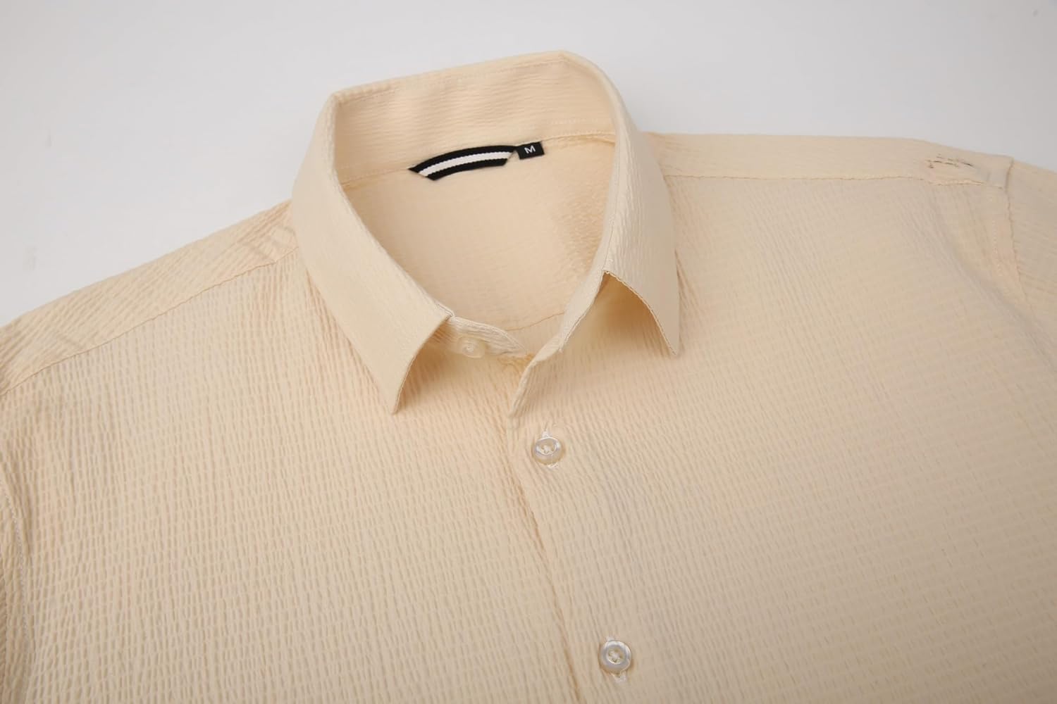 Alex Vando Mens Seersucker Dress Shirts Striped Business Casual Cotton Shirts for Men
