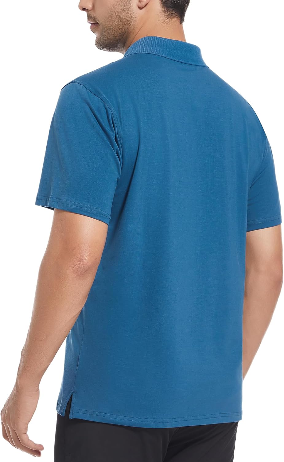 Alex Vando Mens Cotton Polo Shirts V-Neck Short Sleeve Casual Shirts for Men