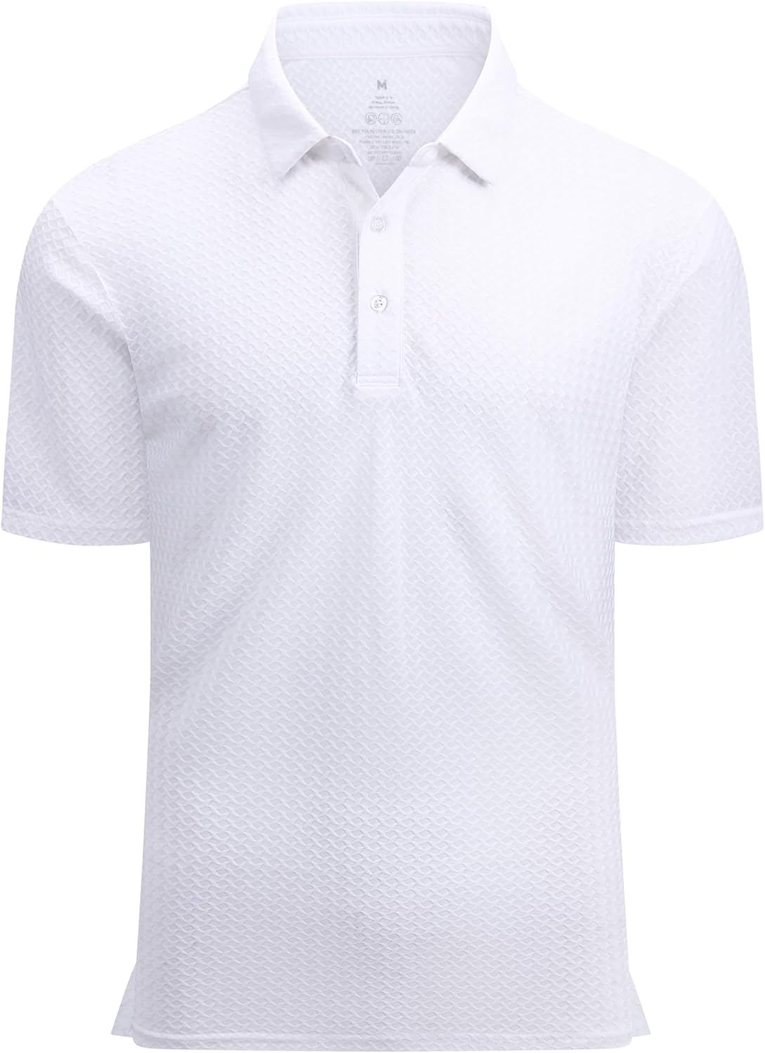 Alex Vando Mens Bubble Jacquard Polo Shirt Super Stretch Short Sleeve Polo Shirts for Men