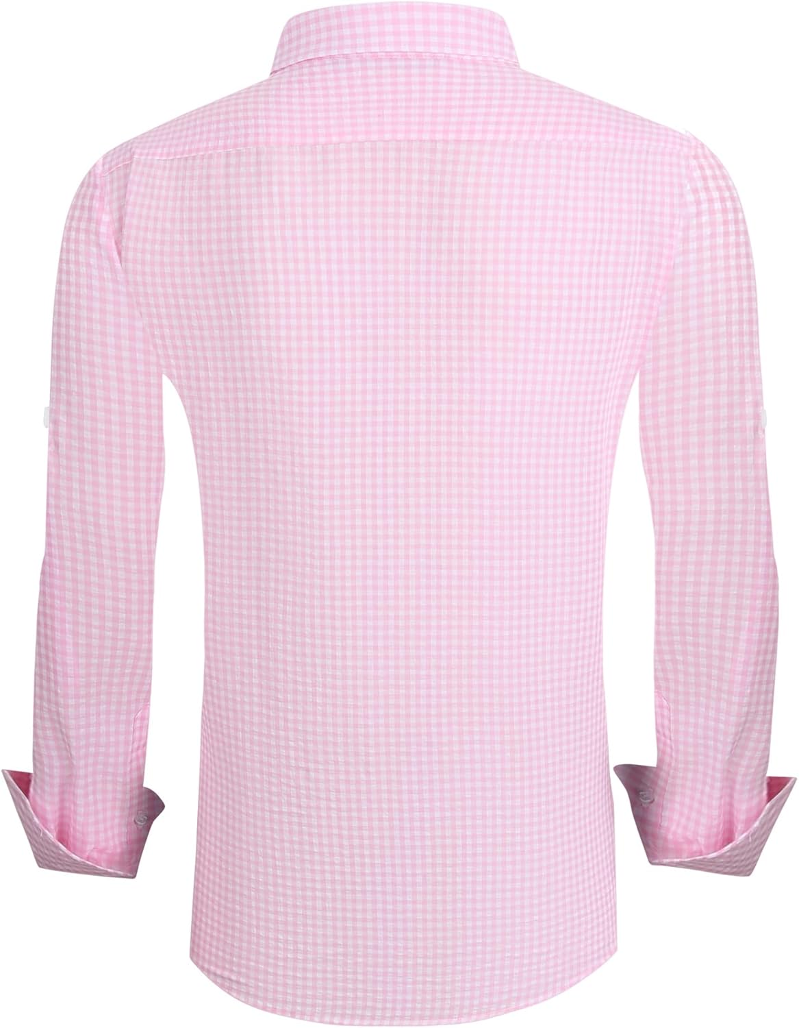 Alex Vando Mens Seersucker Dress Shirts Striped Business Casual Cotton Shirts for Men