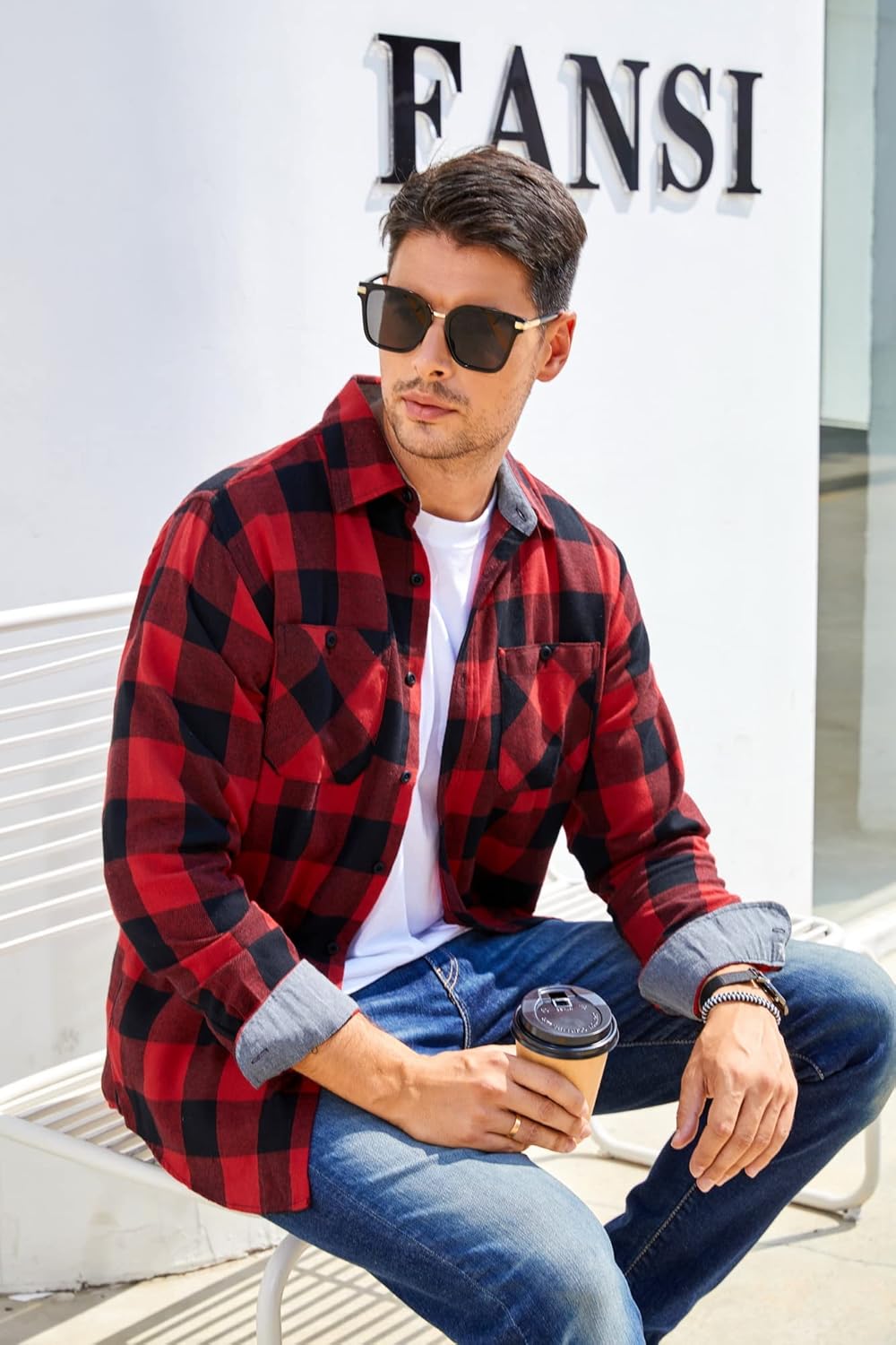 Alex Vando Mens Button Down Shirts Regular Fit Long Sleeve Casual Plaid Flannel Shirt