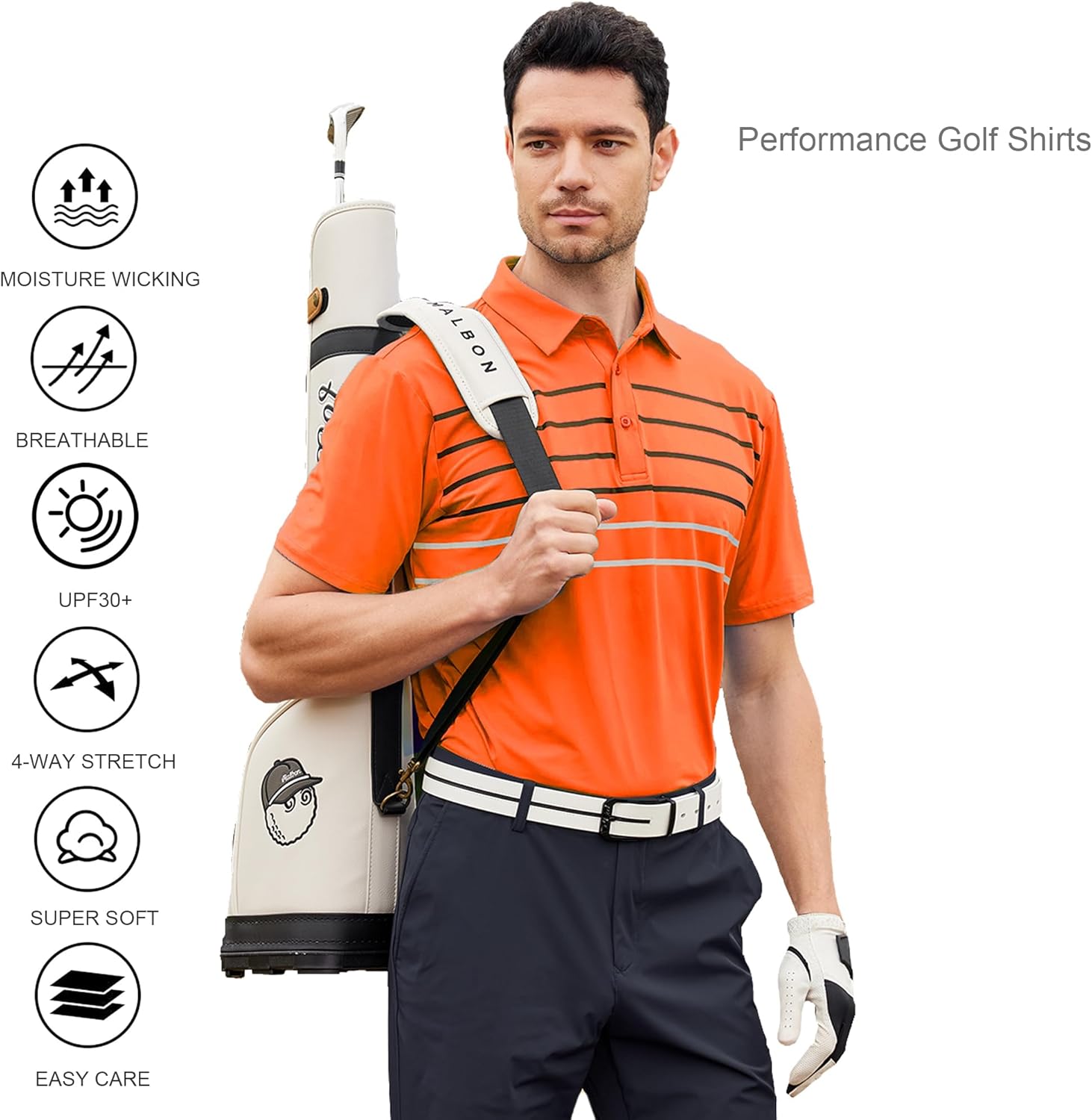 Alex Vando Men's Sport Stripe Polo Shirt