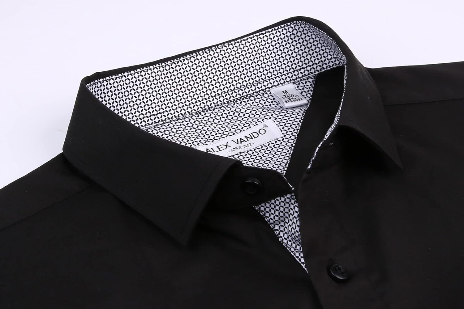 Alex Vando Mens Dress Shirts 4-Way Stretch Wrinkle Free Regular Fit Short Sleeve Men Button Down Shirt