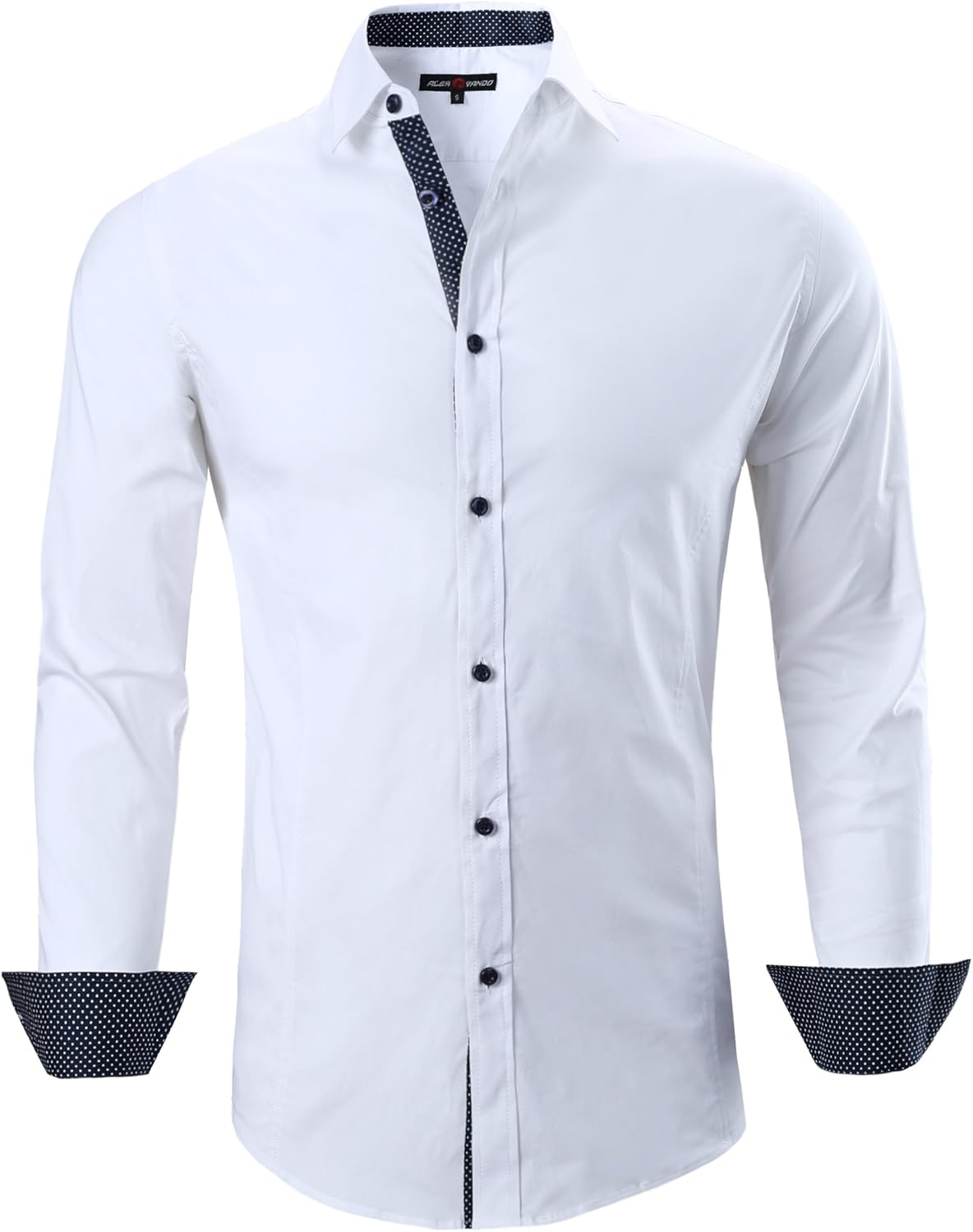 Alex Vando  Sleeve Stretch Business Dress Shirts for Men
