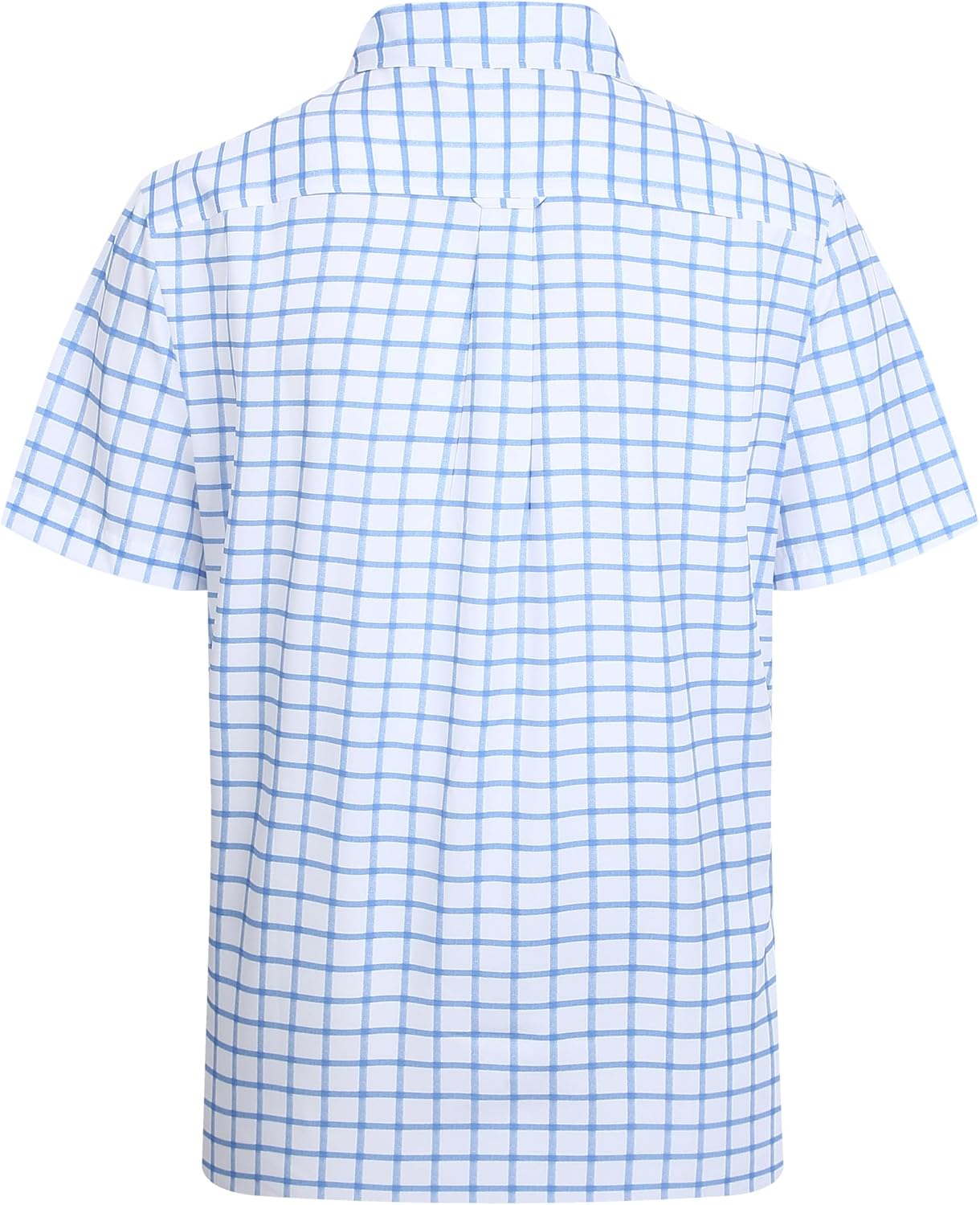 Alex Vando Mens Button Down Shirts Wrinkle Free 4-Way Stretch Short Sleeve Business Casual Shirt
