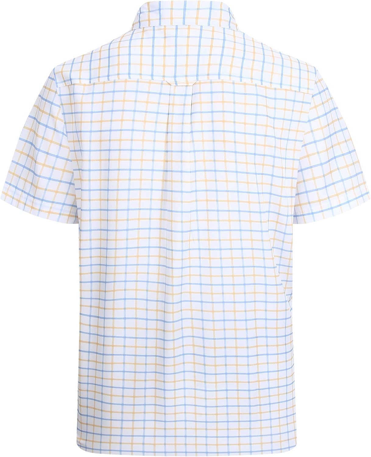 Alex Vando Mens Button Down Shirts Wrinkle Free 4-Way Stretch Short Sleeve Business Casual Shirt