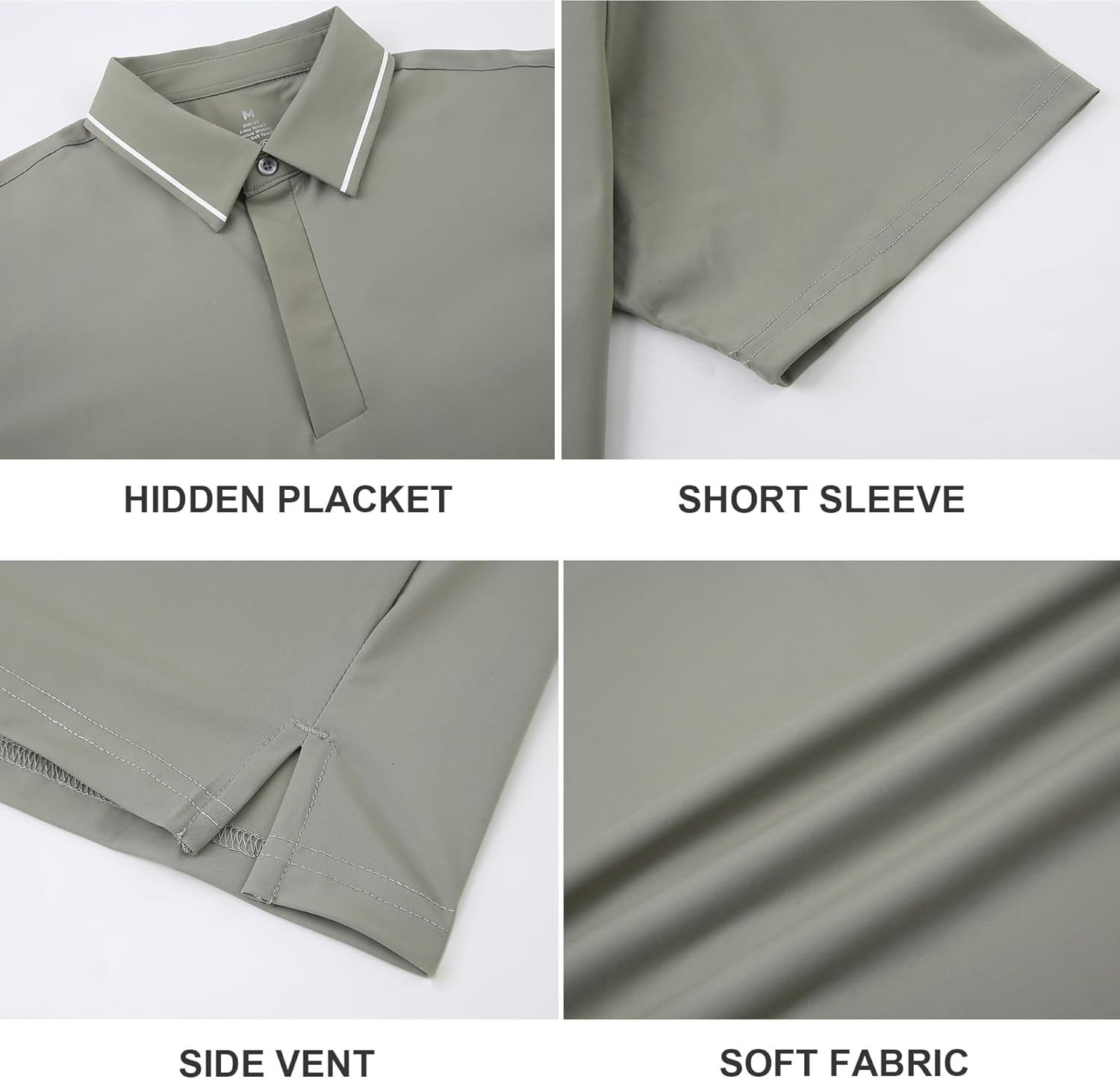 Alex Vando Mens Stain Resistant Polo Shirt Short Sleeve Soild Stretch Performance Work Polo Shirts for Men