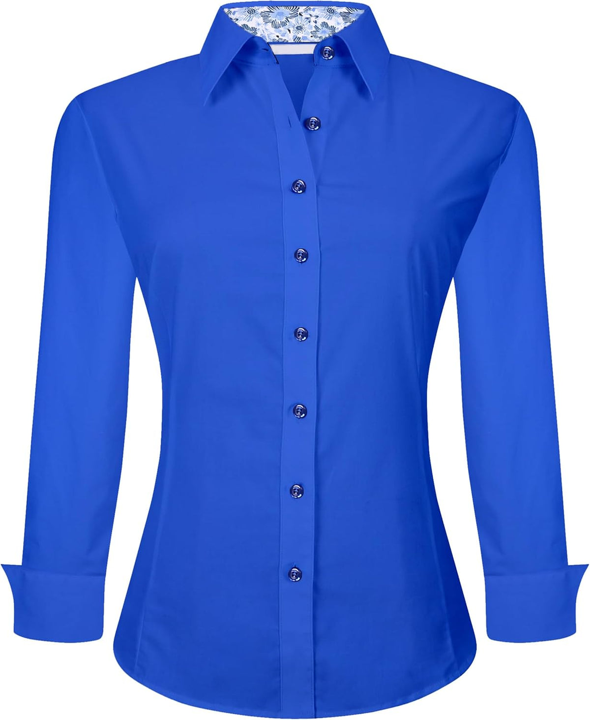 Alex Vando Womens Dress Shirts Wrinkle Free Regular Fit Long Sleeve Stretch Work Shirt