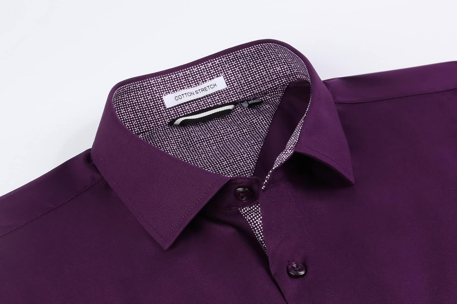 Alex Vando Mens Dress Shirts 4-Way Stretch Wrinkle Free Regular Fit Short Sleeve Men Button Down Shirt