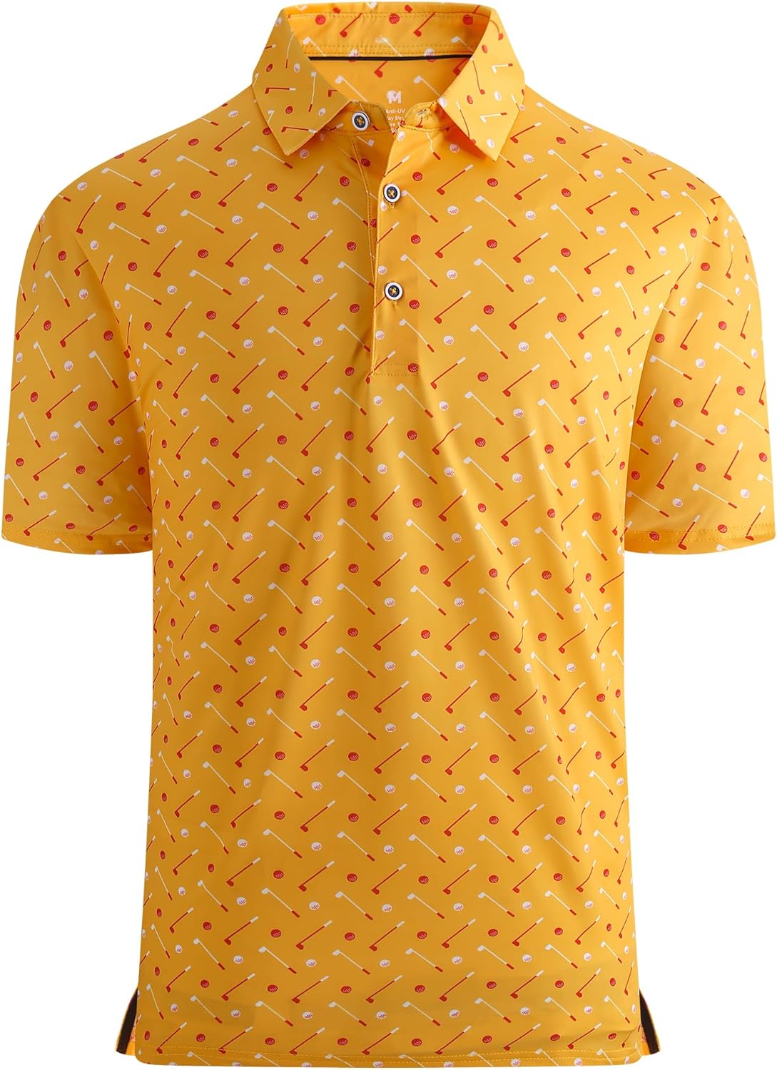 Alex Vando Mens Golf Shirt Moisture Wicking Quick-Dry Print Performance Polo Shirts for Men