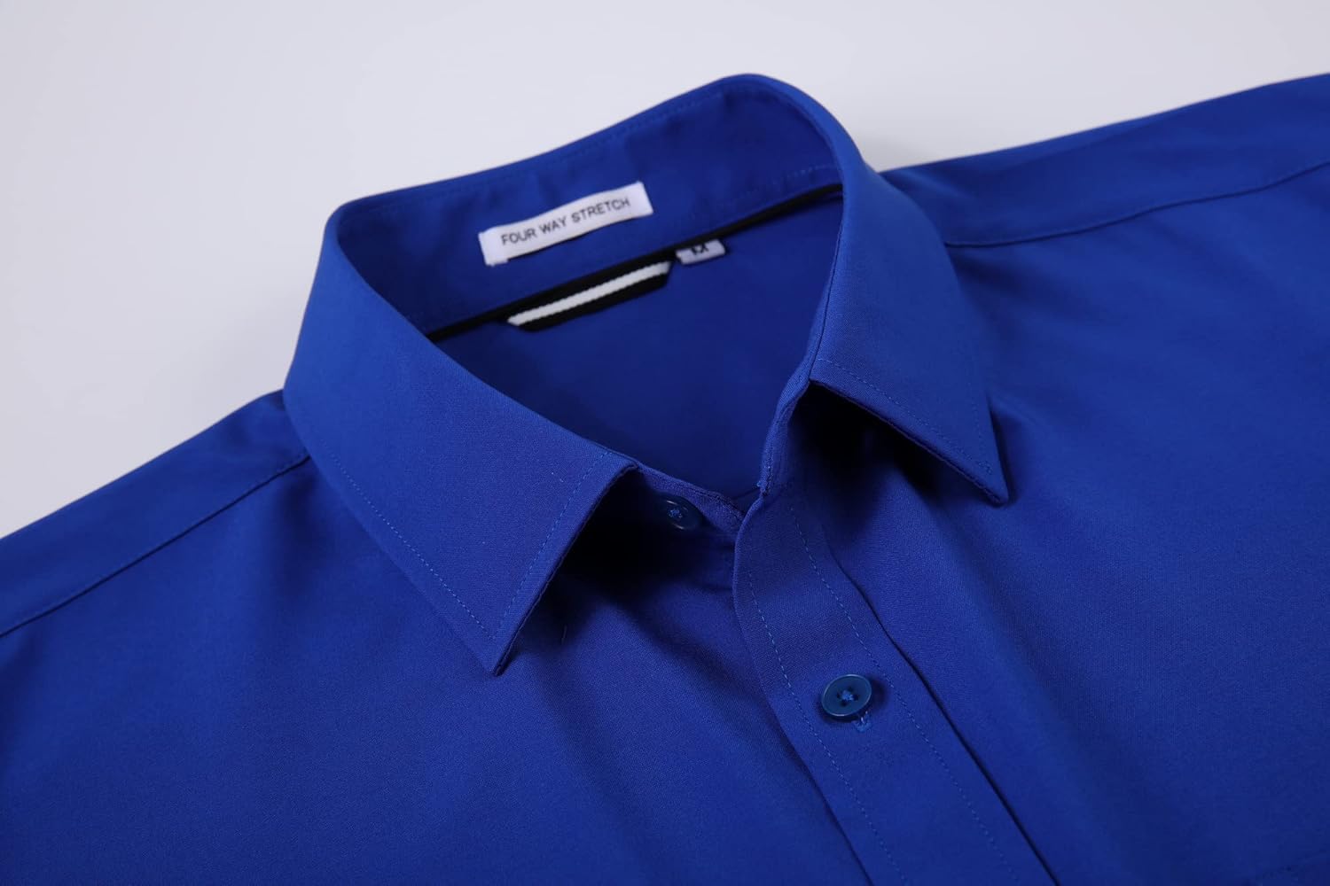 Alex Vando Mens Dress Shirt Wrinkle Free Regular Fit 4-Way Stretch Button Down Shirts