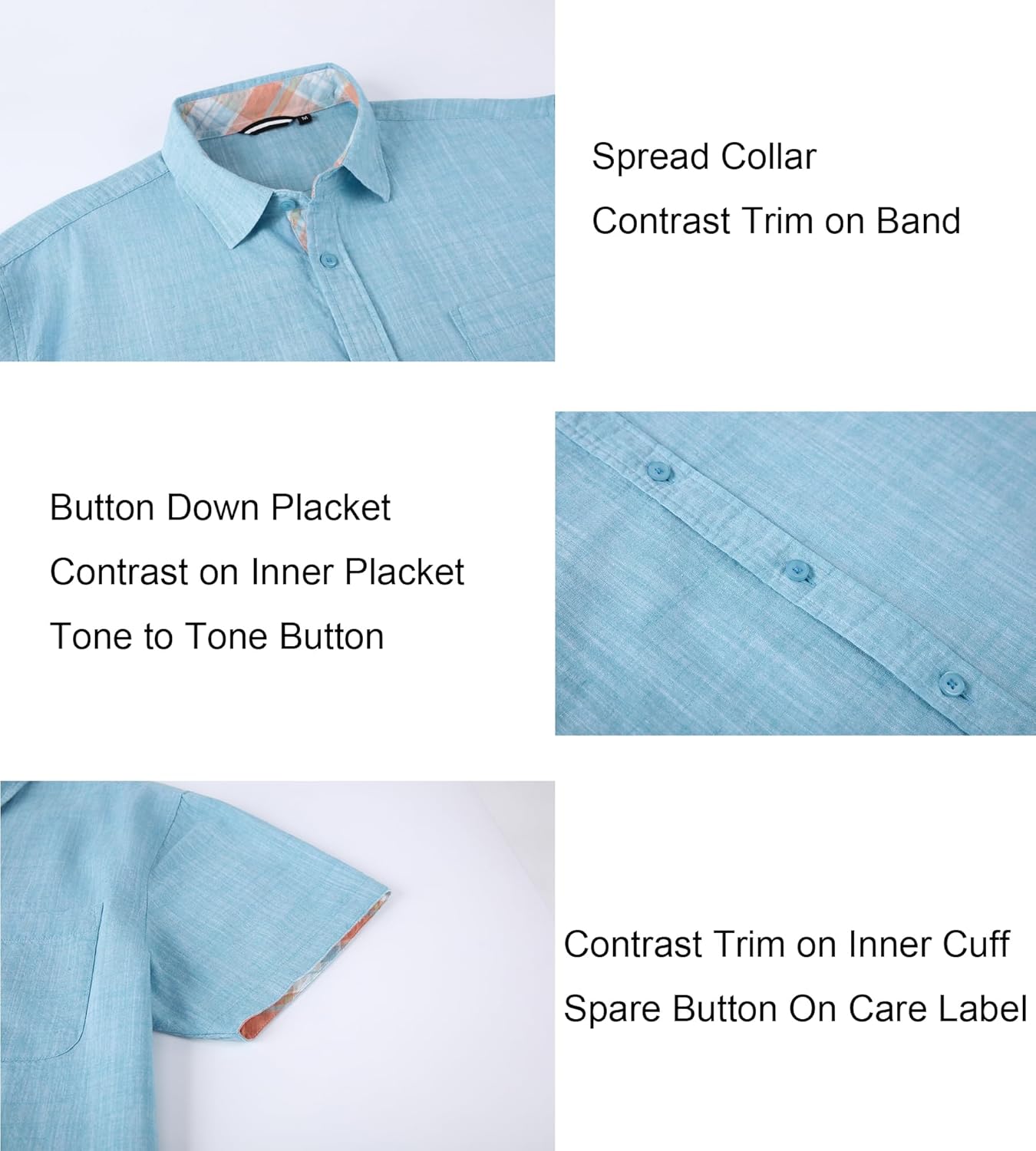Alex Vando Mens Dress Shirts 4-Way Stretch Wrinkle Free Regular Fit Short Sleeve Men Button Down Shirt