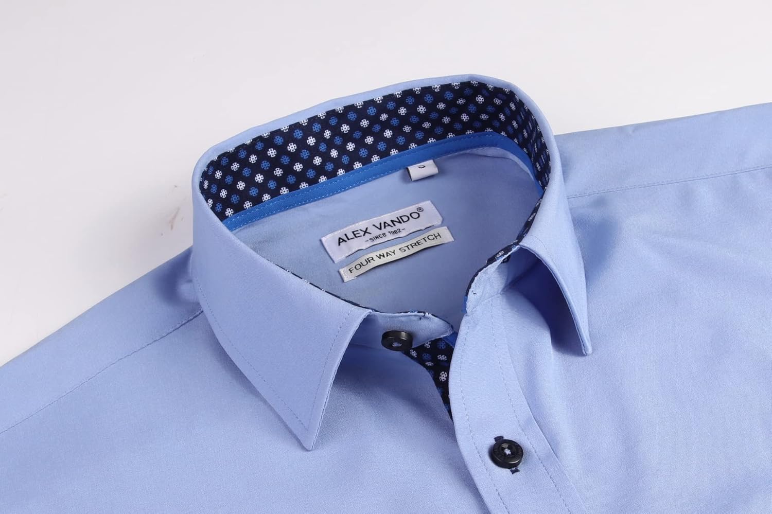 Alex Vando Mens Dress Shirt Wrinkle Free Regular Fit 4-Way Stretch Button Down Shirts