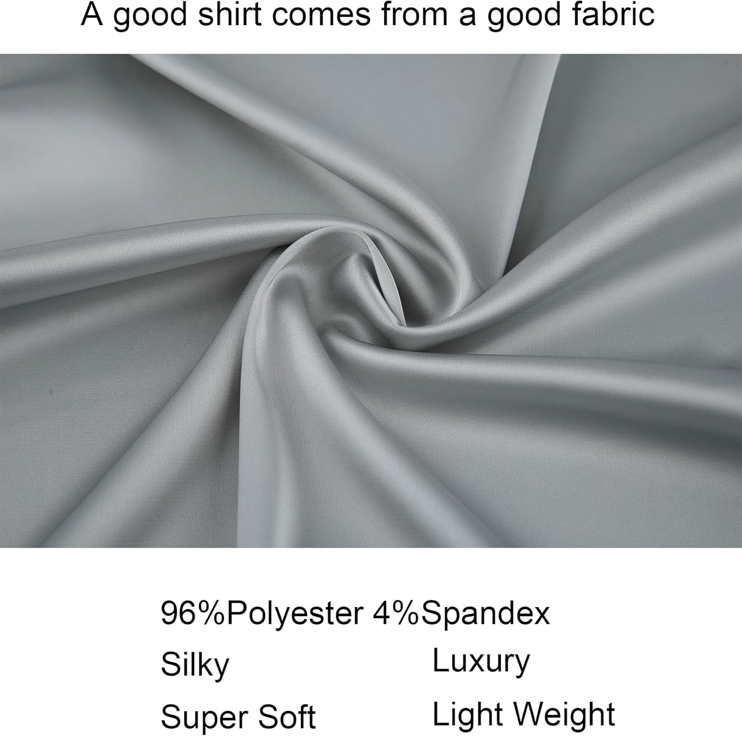 Alex Vando Mens Luxury Satin Dress Shirt Long Sleeve Silk Shiny Sateen Party Shirt