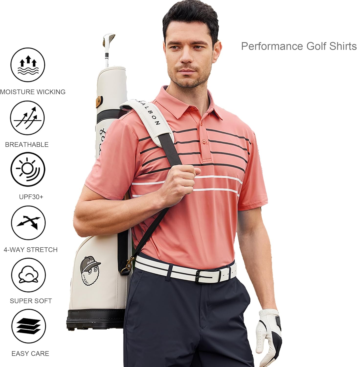 Alex Vando Men's Sport Stripe Polo Shirt