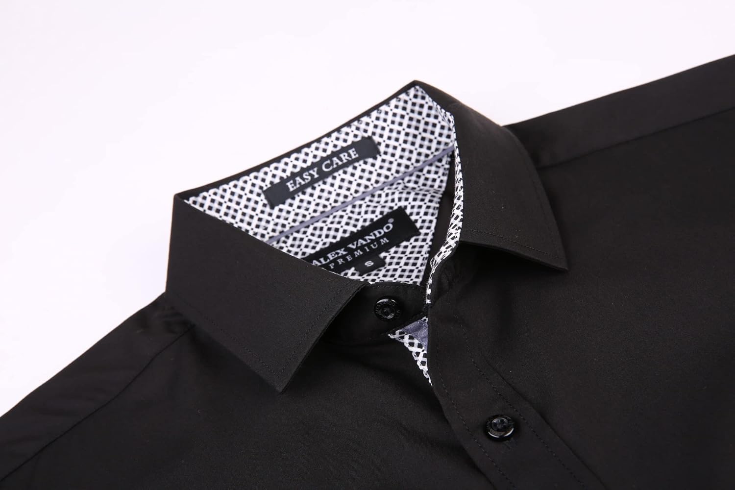 Alex Vando Mens Bamboo Dress Shirts Wrinkle Free Regular Fit Stretch Button Down Shirt