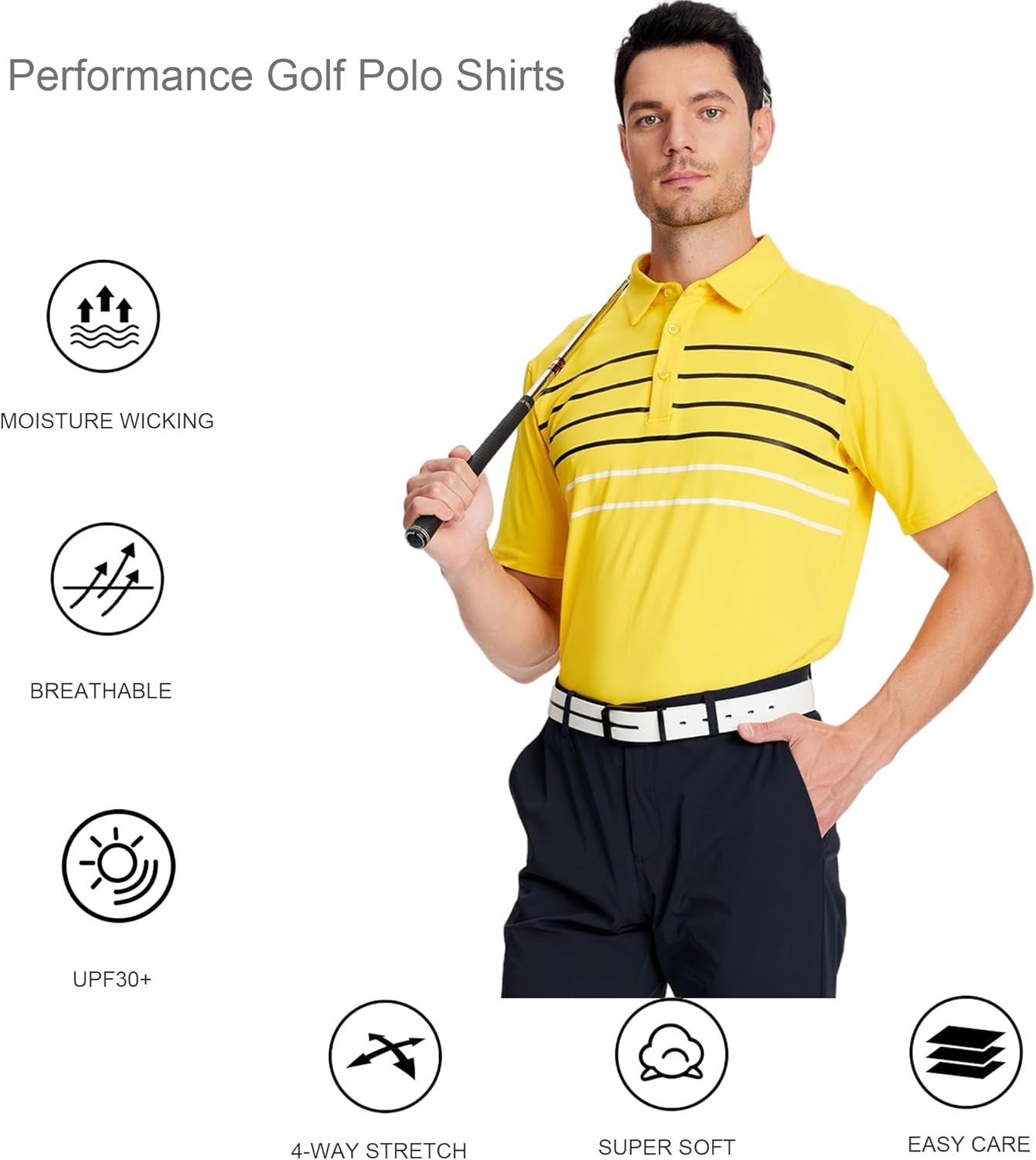 Alex Vando Men's Sport Stripe Polo Shirt