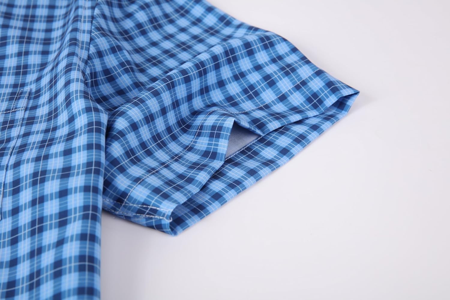 Alex Vando Mens Button Down Shirts Wrinkle Free 4-Way Stretch Short Sleeve Business Casual Shirt