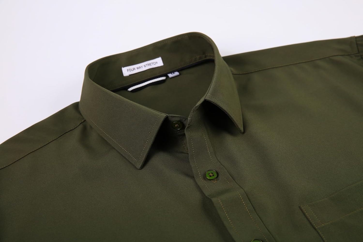 Alex Vando Mens Dress Shirt Wrinkle Free Regular Fit 4-Way Stretch Button Down Shirts