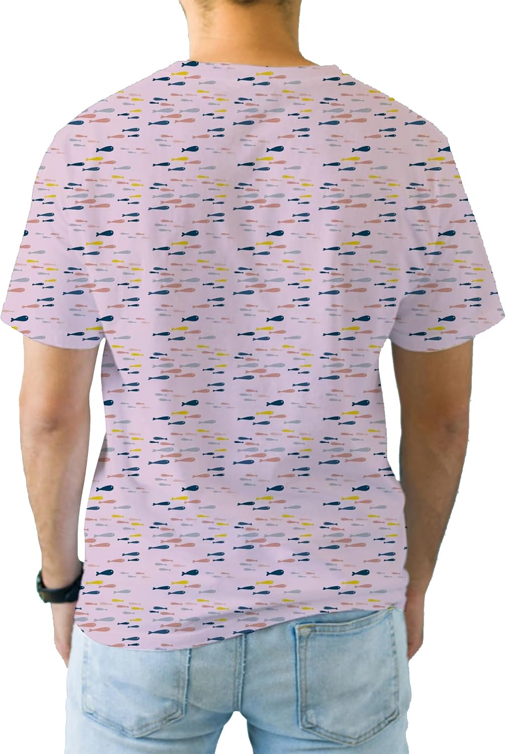 Alex Vando Mens Tie-Dye Printed 4-Way Stretch T-Shirts Short Sleeve Casual Shirt for Men