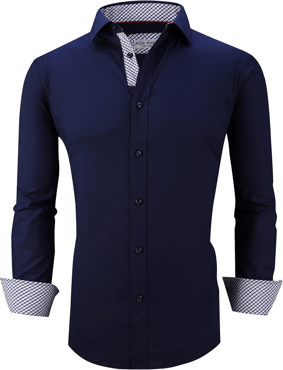 Alex Vando Mens Dress Shirts Regular Fit Long Sleeve Stretch Business Dress Shirts for Men