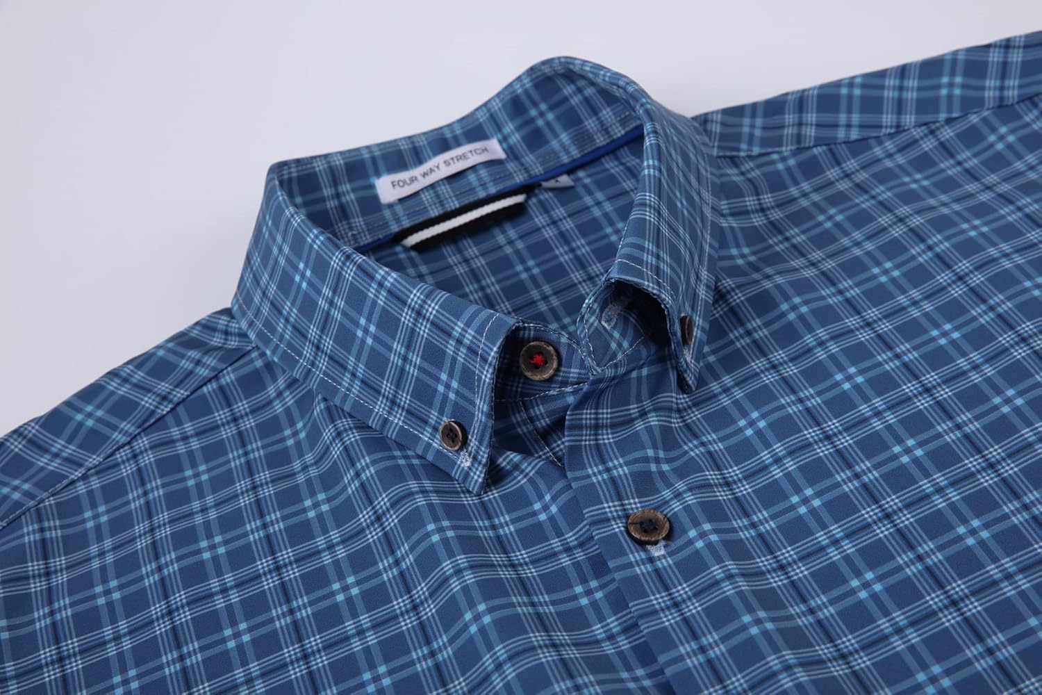 Alex Vando Mens Button Down Shirts Wrinkle Free 4-Way Stretch Print Business Casual Shirt