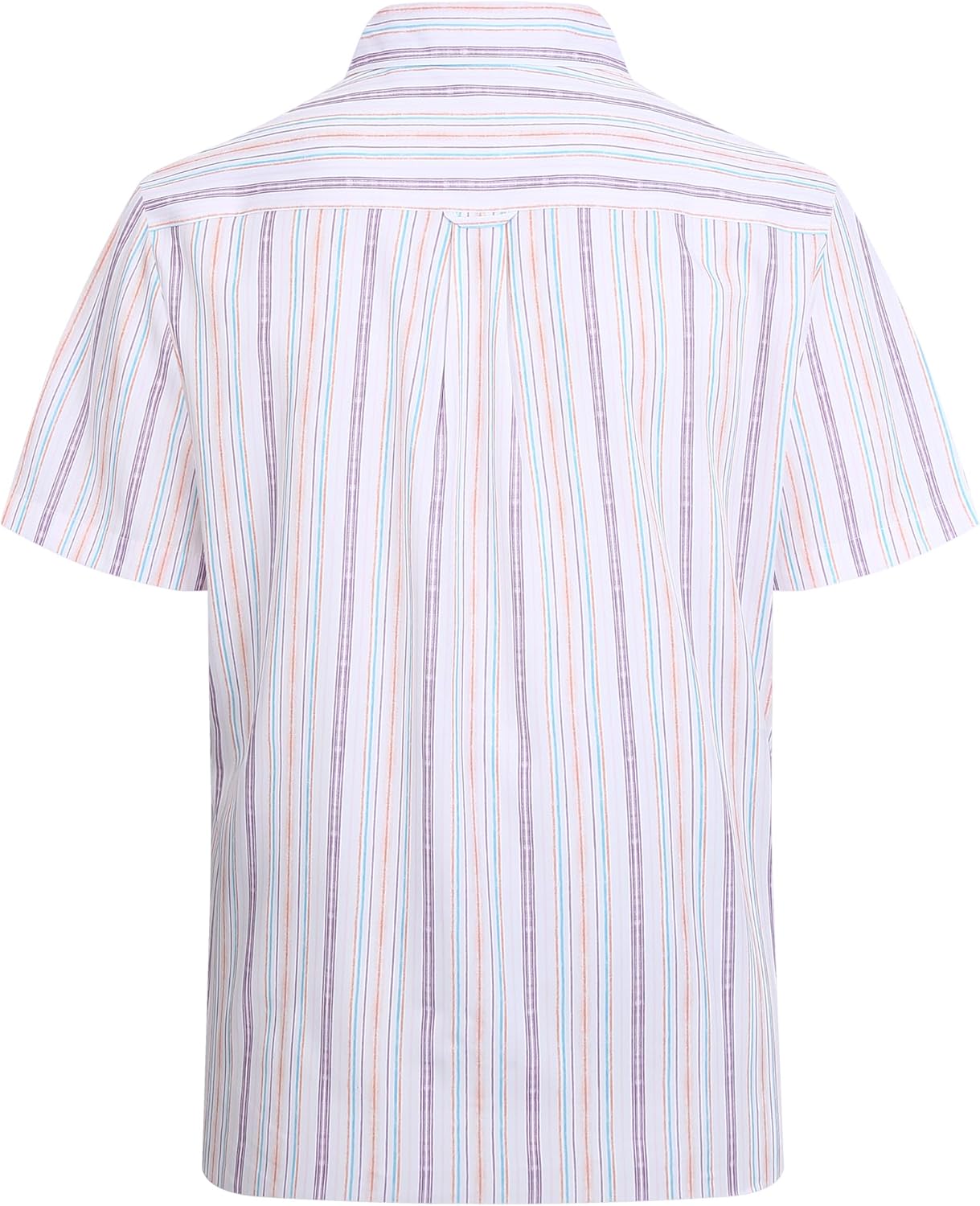 Alex Vando Mens Button Down Shirts Wrinkle Free 4-Way Stretch Short Sleeve Business Casual Shirt