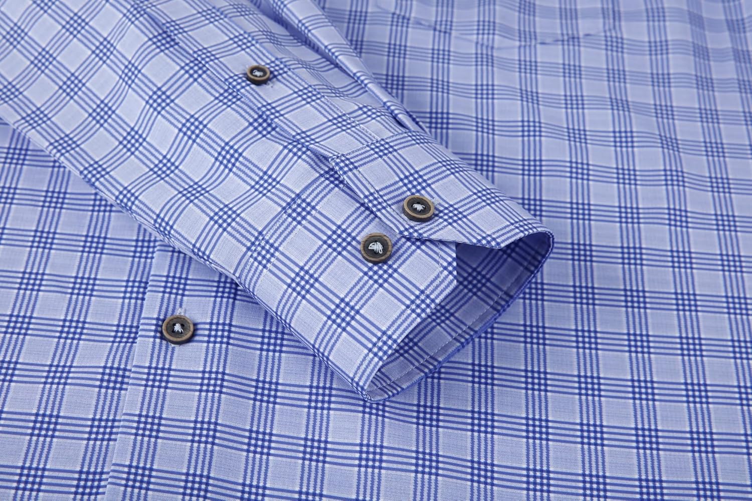 Alex Vando Mens Button Down Shirts Wrinkle Free 4-Way Stretch Print Business Casual Shirt