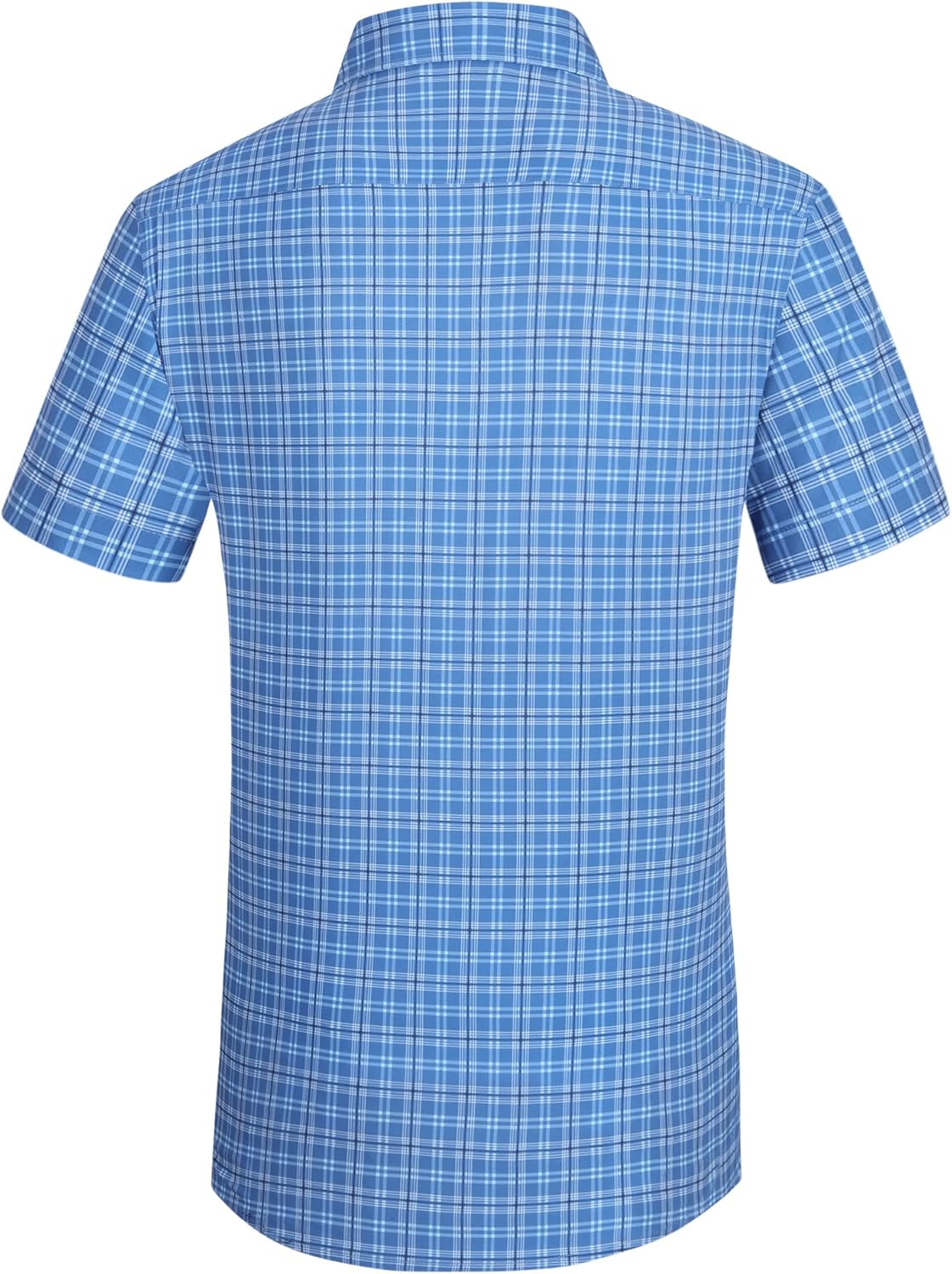 Alex Vando Mens Button Down Shirts Wrinkle Free 4-Way Stretch Short Sleeve Business Casual Shirt