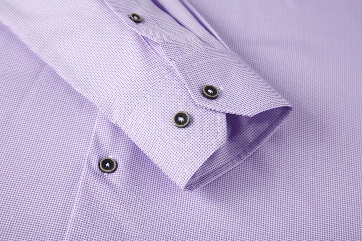 Alex Vando Mens Button Down Shirts Wrinkle Free 4-Way Stretch Print Business Casual Shirt