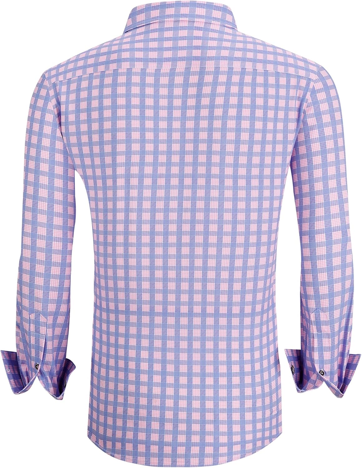 Alex Vando Mens Button Down Shirts Wrinkle Free 4-Way Stretch Print Business Casual Shirt