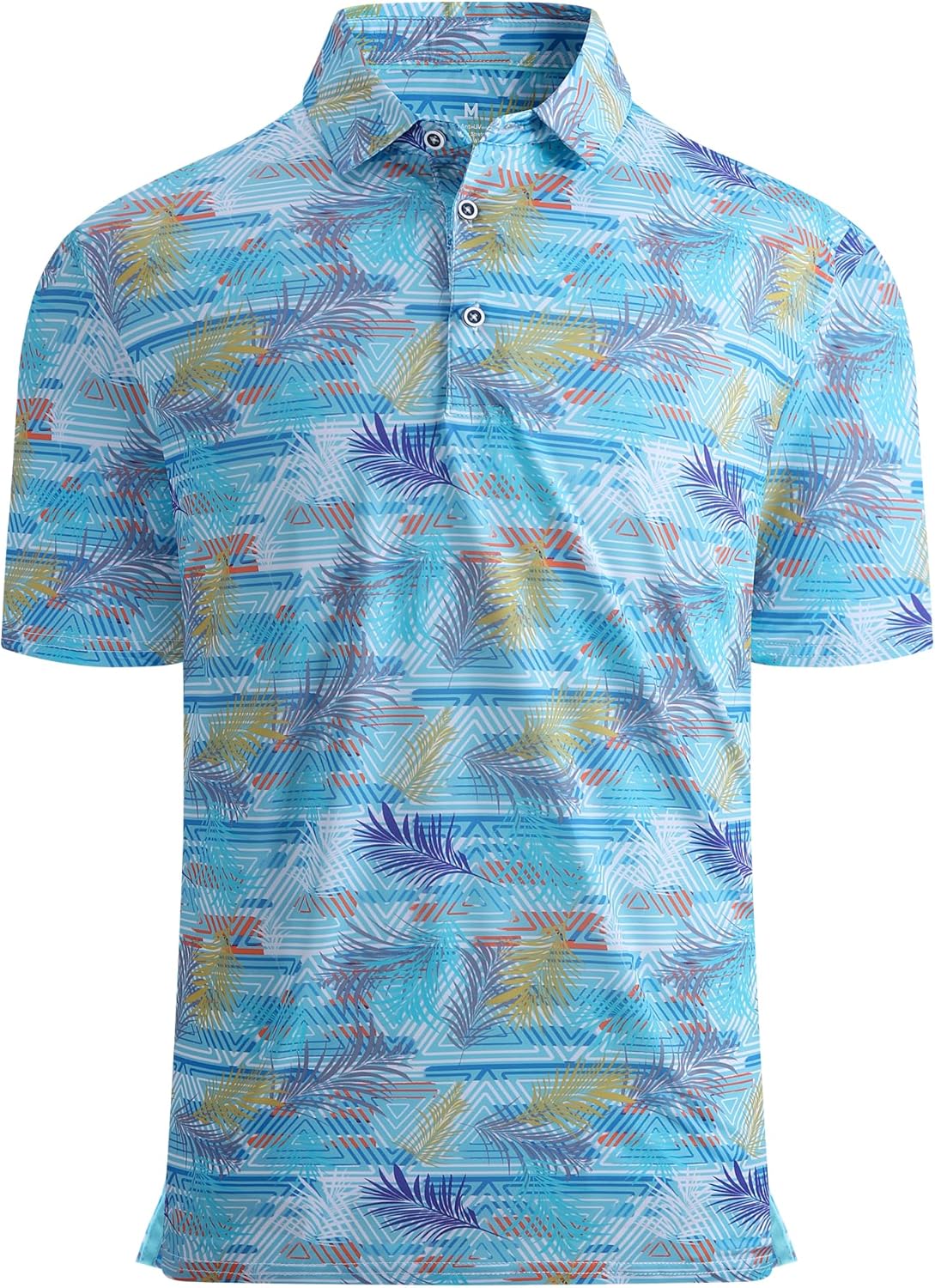 Alex Vando Mens Golf Shirt Moisture Wicking Quick-Dry Print Performance Polo Shirts for Men