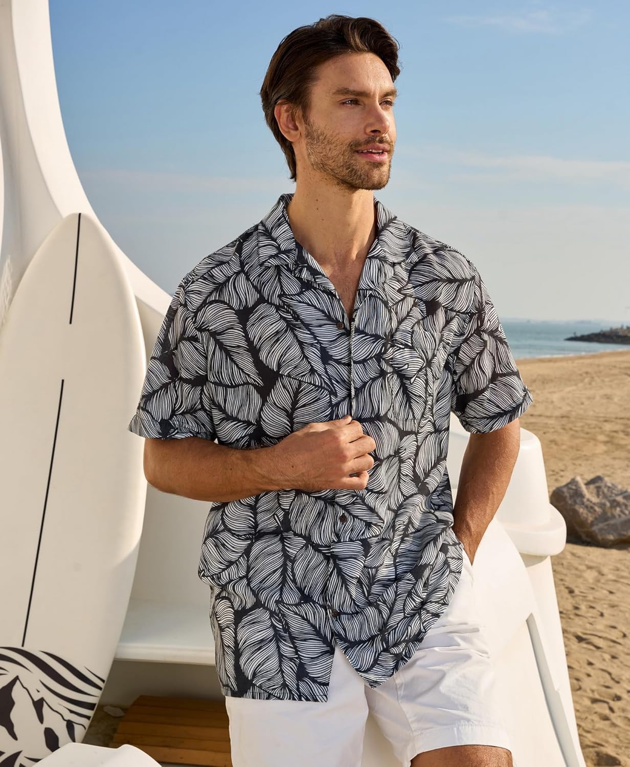 Alex Vando Mens Hawaiian Shirts Short Sleeve Summer Aloha Hawaii Shirts