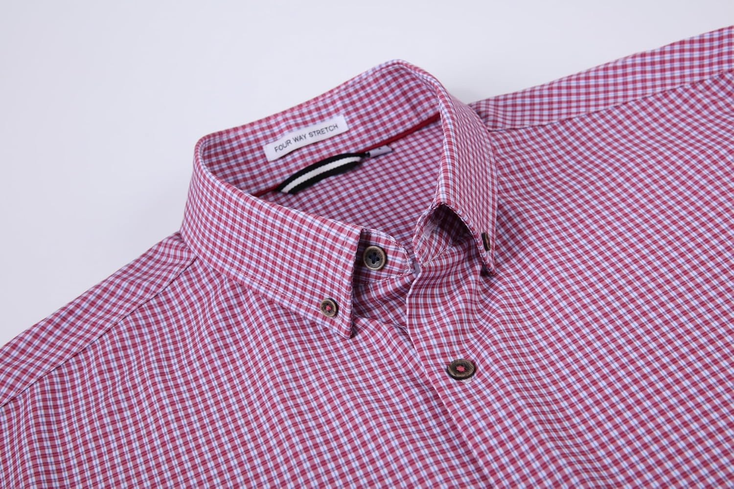 Alex Vando Mens Button Down Shirts Wrinkle Free 4-Way Stretch Print Business Casual Shirt