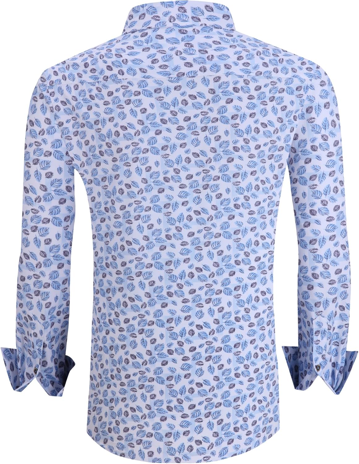 Alex Vando Mens Button Down Shirts Wrinkle Free 4-Way Stretch Print Business Casual Shirt