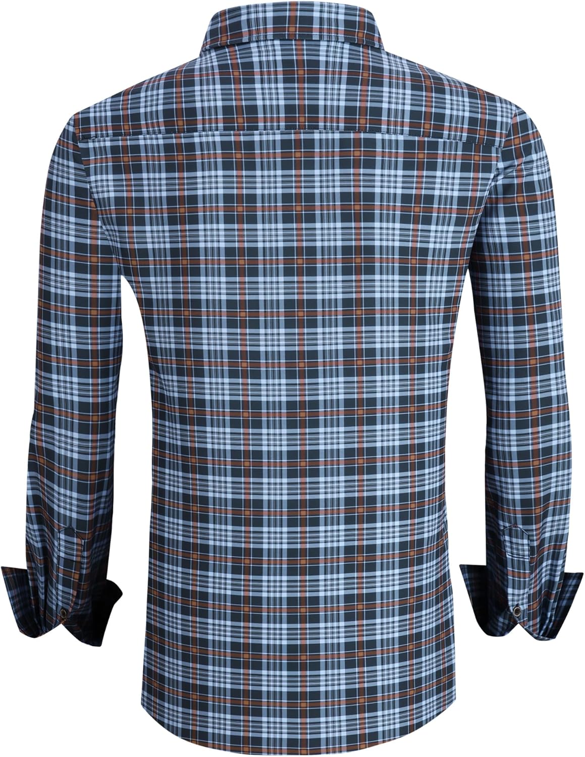 Alex Vando Mens Button Down Shirts Wrinkle Free 4-Way Stretch Print Business Casual Shirt