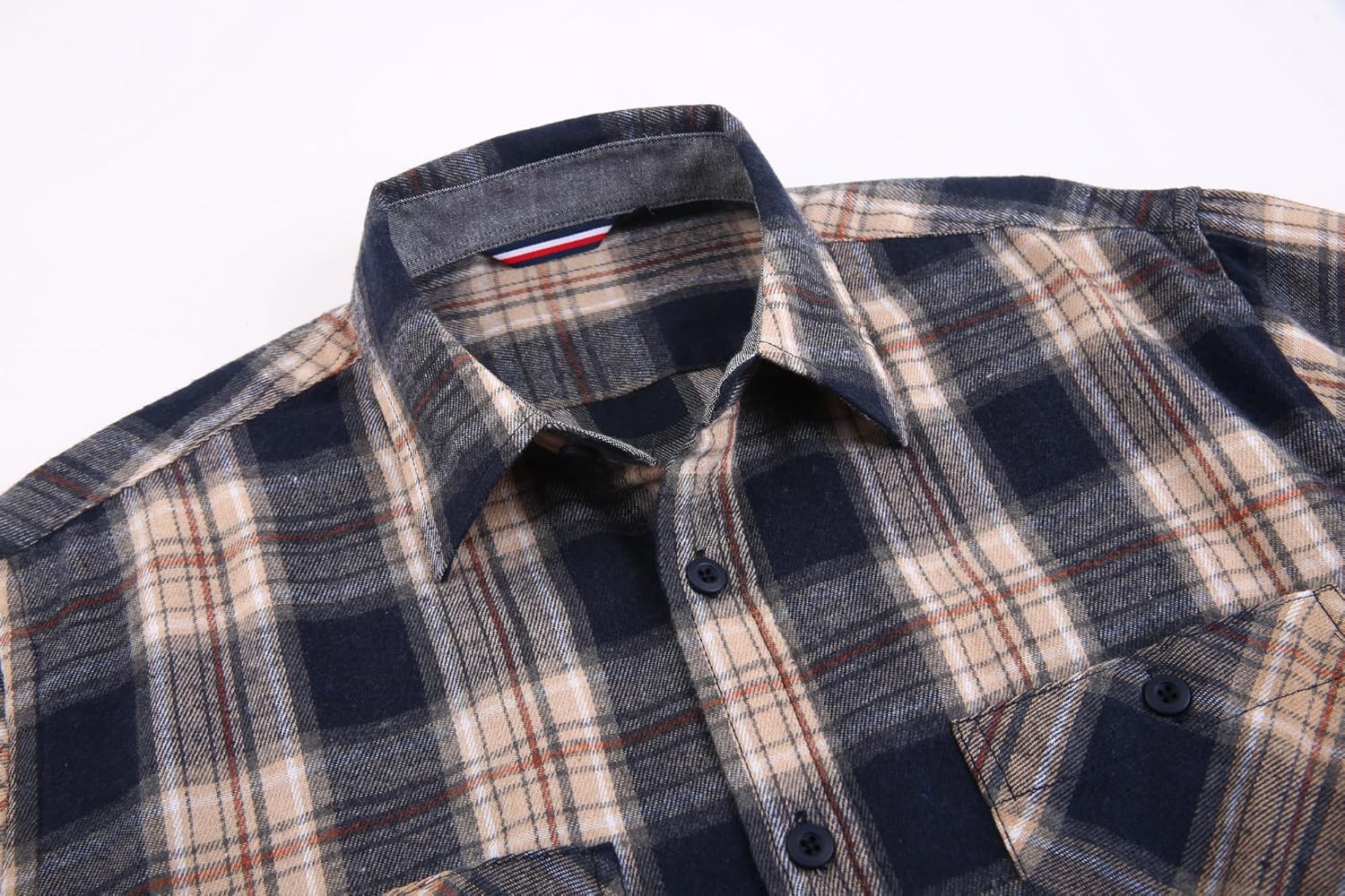 Alex Vando Men's Casual Plaid Flannel Shirt