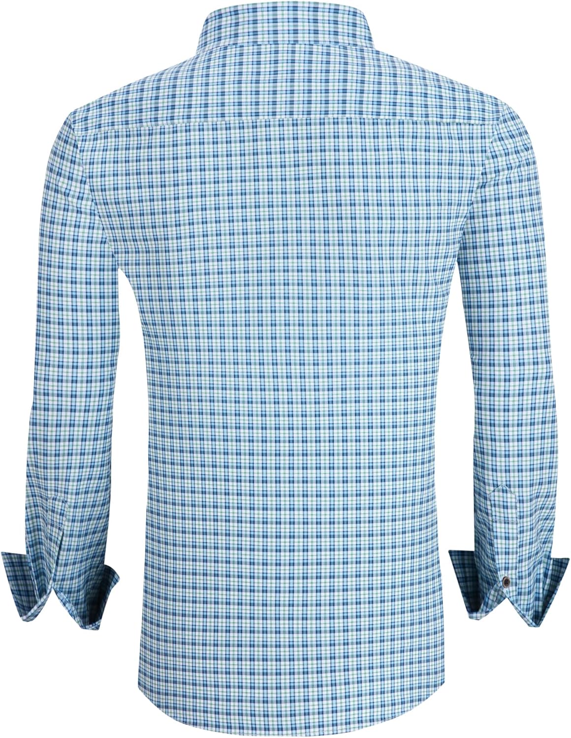 Alex Vando Mens Button Down Shirts Wrinkle Free 4-Way Stretch Print Business Casual Shirt