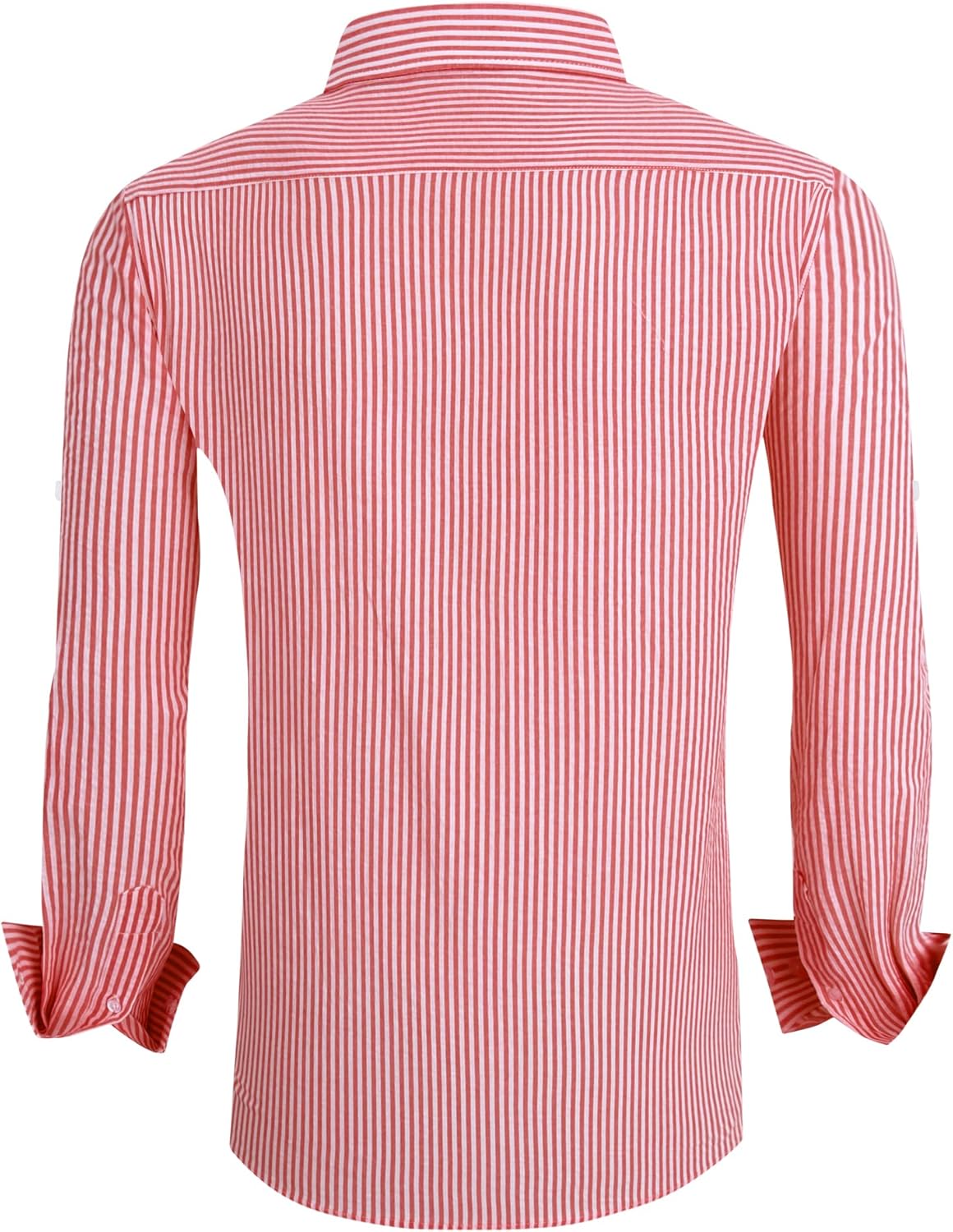 Alex Vando Mens Seersucker Dress Shirts Striped Business Casual Cotton Shirts for Men