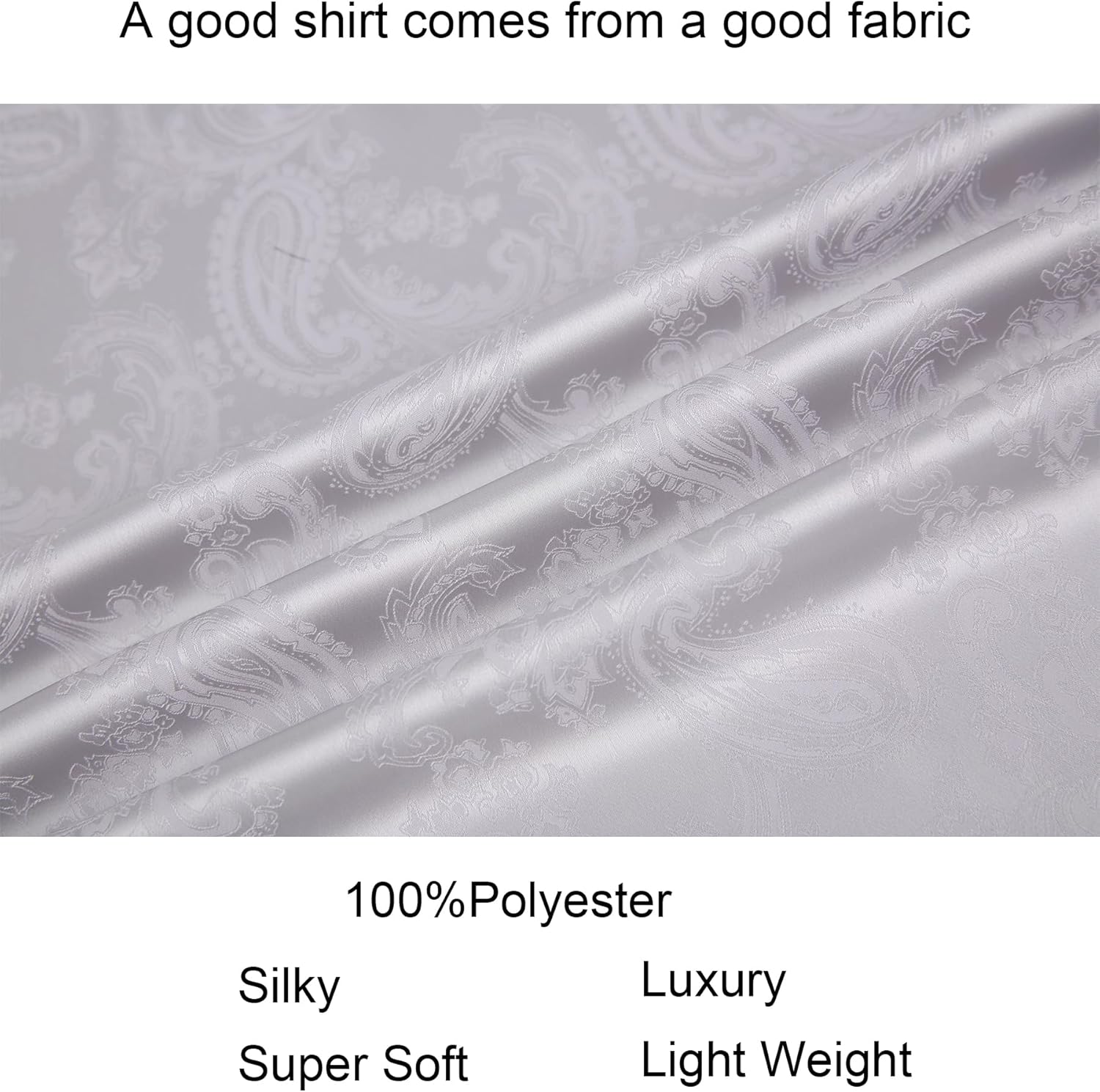 Alex Vando Mens Luxury Satin Dress Shirt Long Sleeve Silk Shiny Sateen Party Shirt
