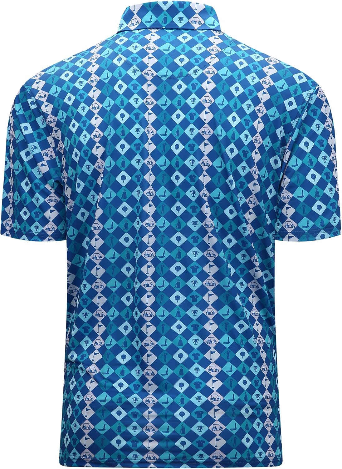 Alex Vando Mens Golf Shirt Moisture Wicking Quick-Dry Print Performance Polo Shirts for Men
