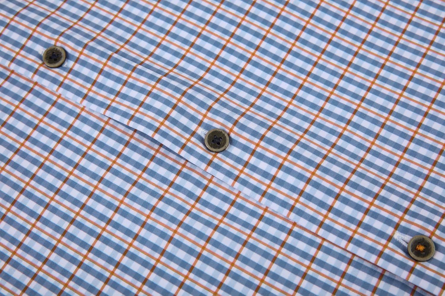 Alex Vando Mens Button Down Shirts Wrinkle Free 4-Way Stretch Print Business Casual Shirt