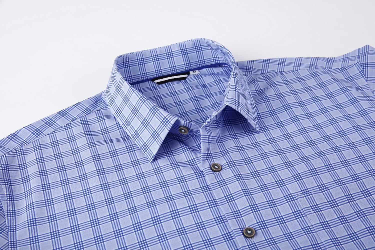 Alex Vando Mens Button Down Shirts Wrinkle Free 4-Way Stretch Print Business Casual Shirt