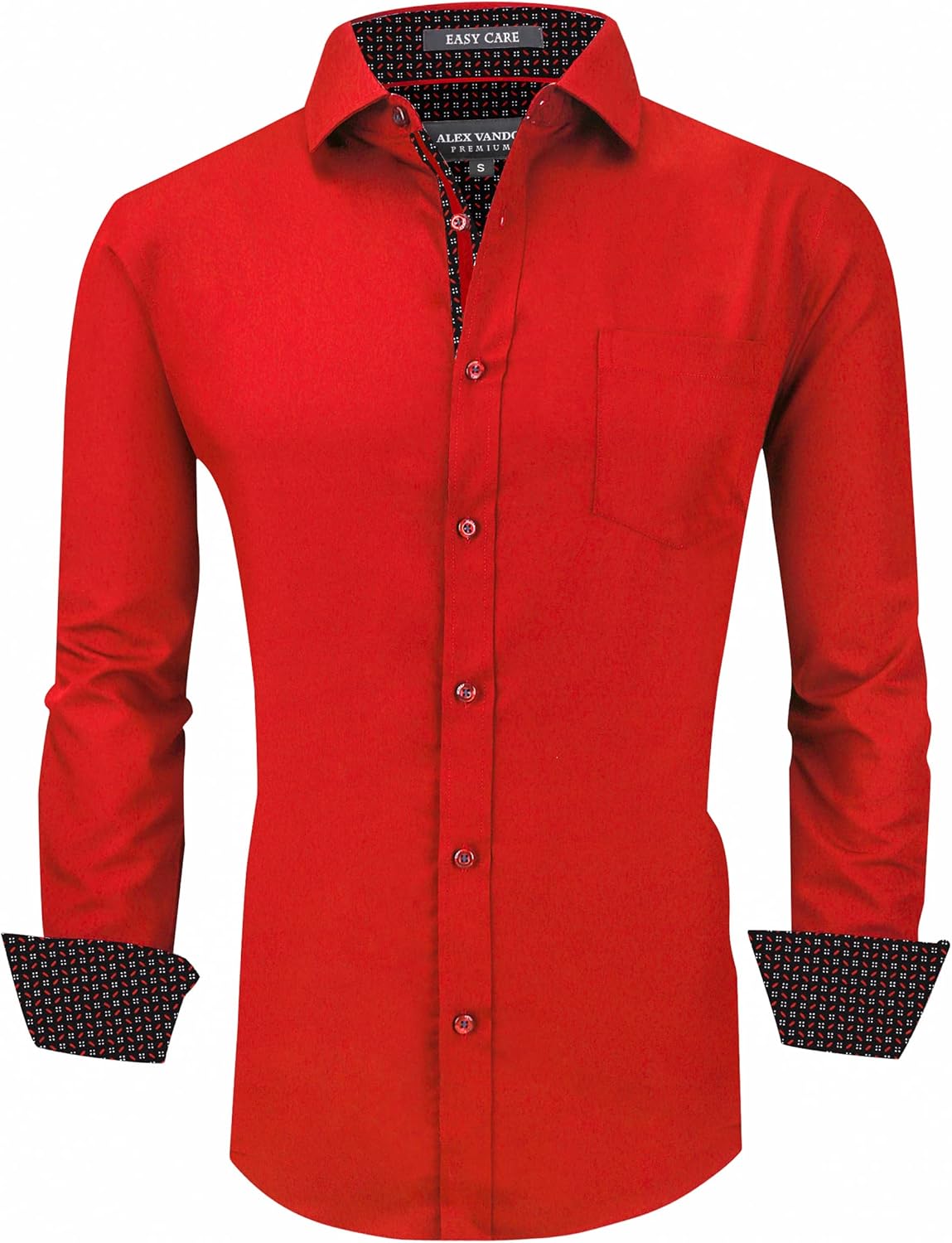 Alex Vando Mens Dress Shirts Wrinkle Free Regular Fit Stretch Rayon Bamboo Button Down Shirt